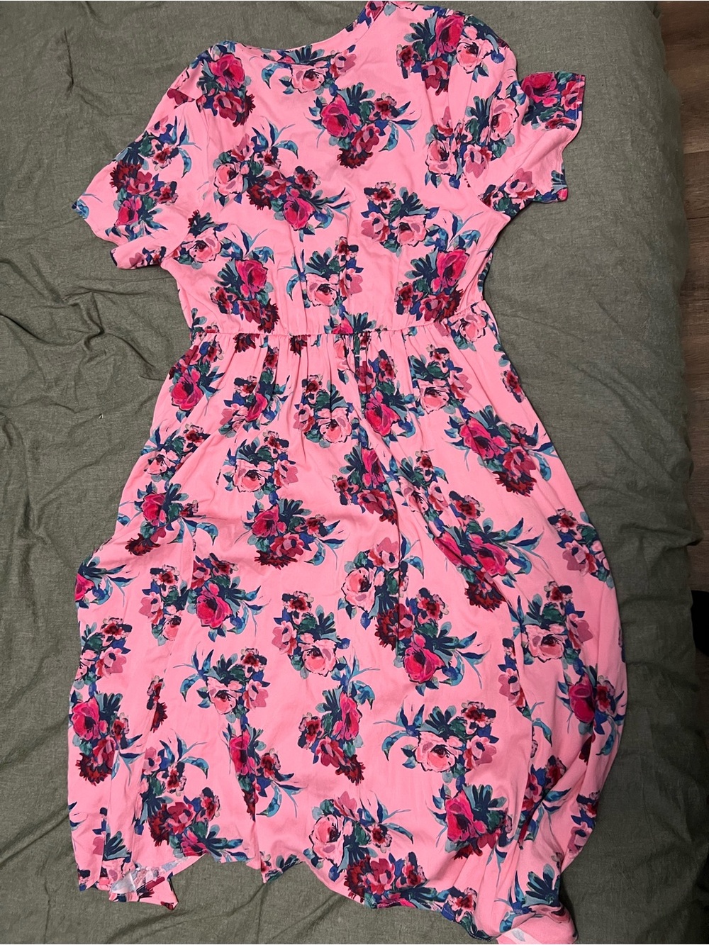 torrid Pink Floral Midi Dress - Picture 3 of 3